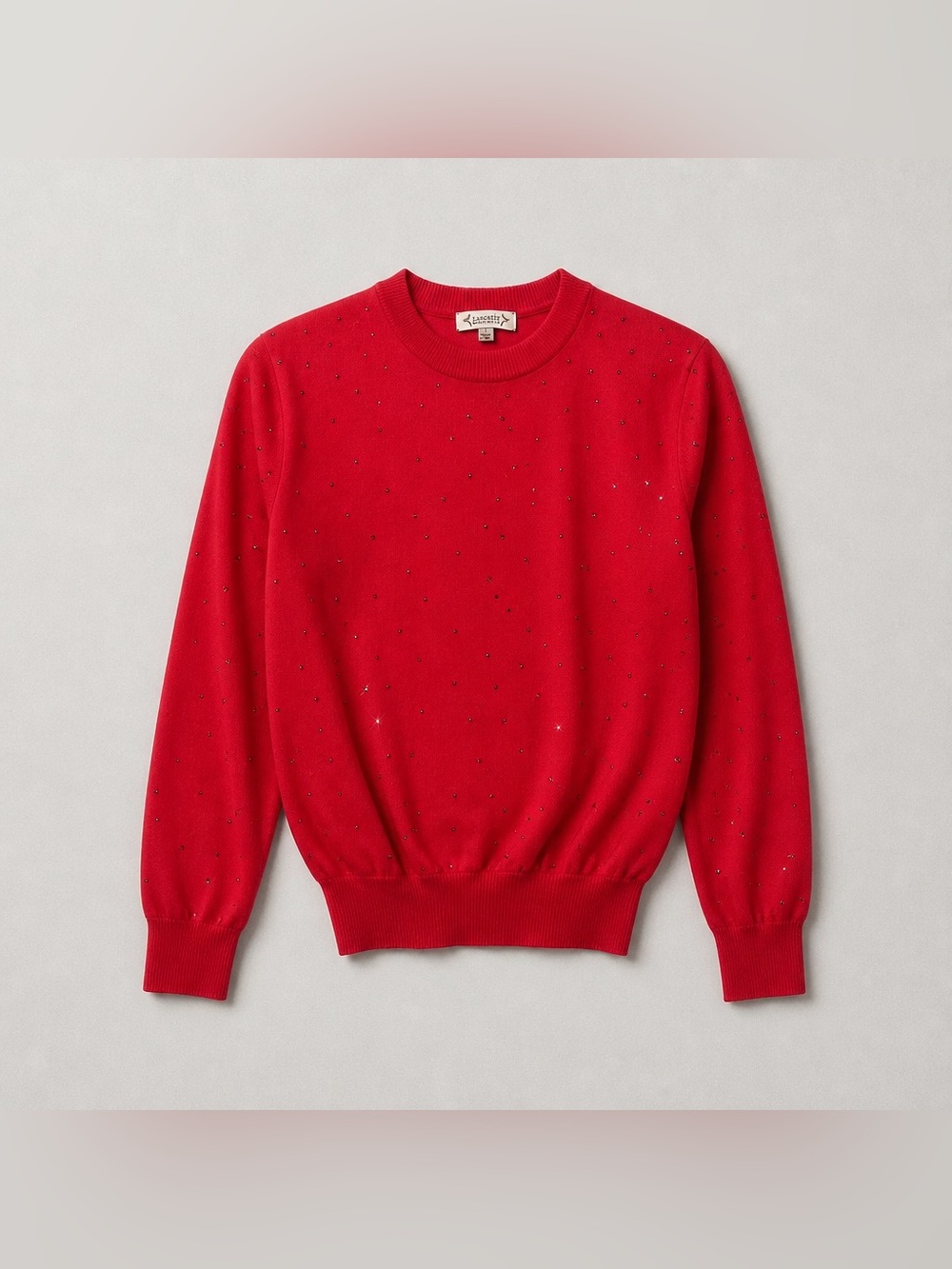 Nanette Lepore Bright Red Turtleneck Sweater with Stud Accents L